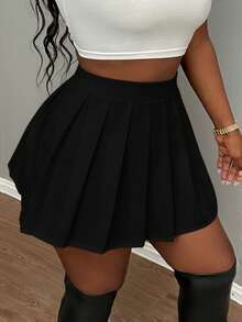 Slaydiva Slayr音乐节性感俱乐部学校黑色迷你百褶裙（女款） - 黑色 - 查看 6