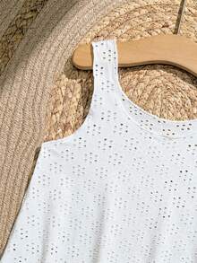 SHEIN Áo khoác ngoài dáng suông ombre nhiều màu sắc cho bé gái, thoải mái và nhẹ nhàng, phù hợp cho bé 4-7 tuổi, thích hợp cho kỳ nghỉ hè. - trắng - Xem 5