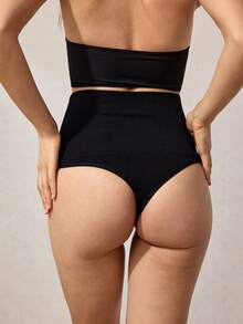 Veilyse Culotte gainante unicolore taille haute - Noir - Voir 2