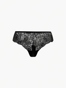 Bisouelle Bộ 3 chiếc quần lót ren gợi cảm, cạp thấp dành cho nữ. - màu đen - Xem 7