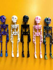 MINKOJA MINKOJA Un juguete de esqueleto de calavera impreso en 3D, fácil de llevar, juguete antiestrés, juguete sensorial, juguete para niños, regalo para fiestas, cumpleaños, vacaciones, Navidad, Halloween. - Multicolor - Ver 4