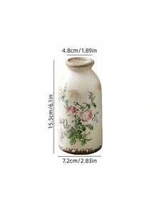 Cirelle Antique Style Crackle Glaze Ceramic Vase Farmhouse Decor Fluted Body Cream White Finish Dried Flower Arrangement Table Centerpiece Adult Use Home Accent - Multicolor - View 12