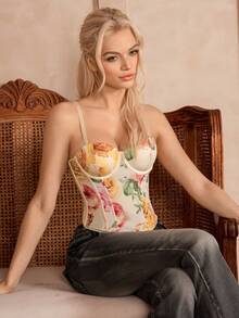 Myrelith 1pc Women's Molded Cup Underwire Shaping Top - Multicolor - View 4