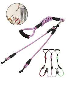 Gradient Color Dog Leash, Lightweight Soft Handle Dog Traction Rope, Suitable For Small/Medium Dogs, Double-Headed Leash For Walking Two Dogs - Multicolor - View 9