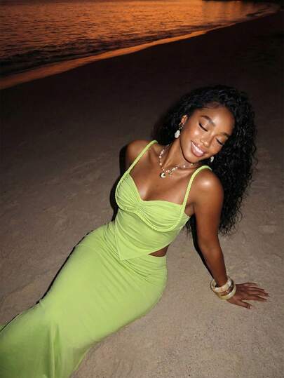 Slaydiva 早春新品、春夏音乐节、情人节、复活节、婚礼季、假日季、海滩度假、休闲装、优雅装、通勤装、日常穿搭、工作装、度假装、派对、邮轮旅行、聚会、基础款、时尚款、日常约会、领带、装饰、露背连衣裙、V领、吊带背心+腰带、露背设计、紧身连衣裙、修身连衣裙、半身裙、薄荷绿套装、女士两件套 - Z