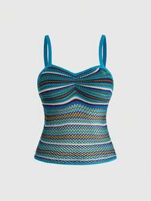 ROMWE Kawaii Blusa de punto de estilo vintage Y2K para talla grande - Azul - Ver 12