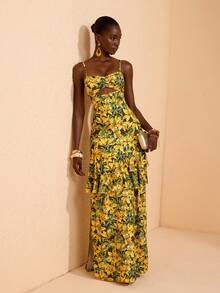 JIAN LASALA Multi-Color All-Over Print Women's Bohemian Style Maxi Dress With Adjustable Straps For Vacation And Travel - Multicolor - View 6