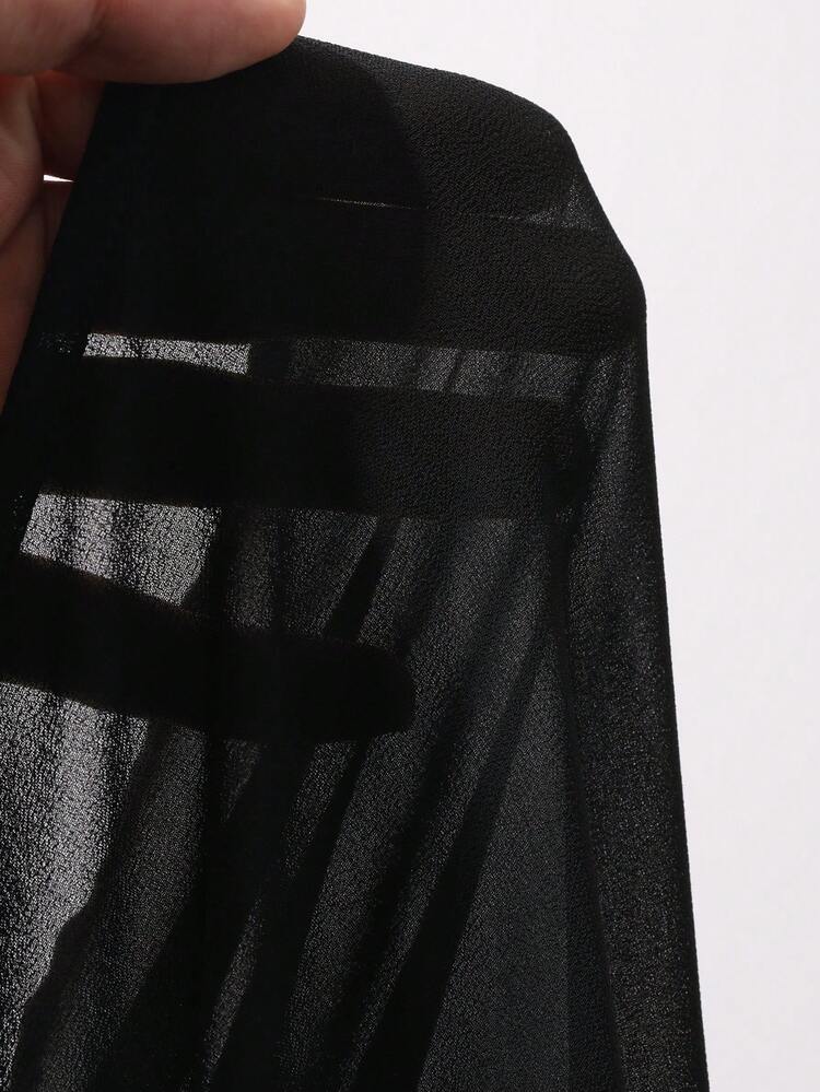 Contrast Lace Fitted Waist Long Sleeve Bow Tie Elegant Formal Summer Blouse