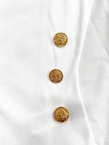 Everyssa Camiseta de mujer de cuello redondo sin mangas con contraste de color, bajo de parche, botones, elegante y casual. Top de verano lindo y de moda. Nuevas llegadas: top blanco acanalado sin mangas, top de punto sin mangas con detalle de botón, top de mujer sin mangas - Blanco y Negro - Ver 5