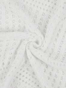 Nevyona 女士度假纯色镂空露脐吊带针织上衣和针织迷你裙两件套 - 白色 - 查看 7