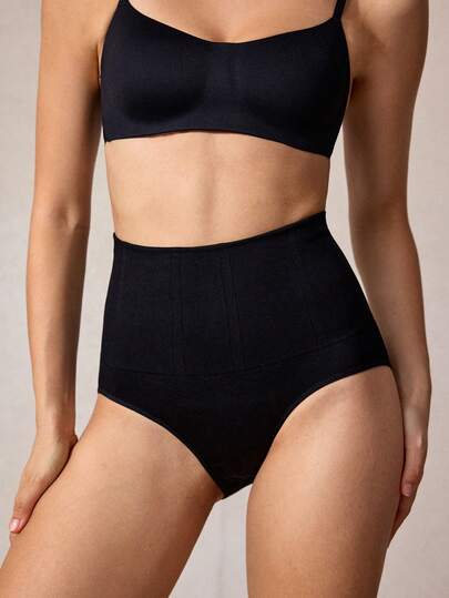Veilyse Women's Seamless High-Waisted Body-Shaper Panties, Triangle-Shaped