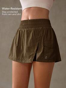 OutZeal Quần short nữ ngoài trời mùa hè, thích hợp cho leo núi, cắm trại, chống thấm nước, nhẹ, có quần short liền thân, quần dài ngoài trời. - màu nâu - Xem 3