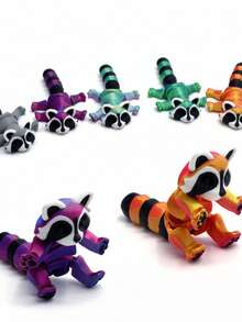 POKOJA LAND A Printed Little Raccoon Toys, Stress Toys, Sensory Toys, Squishy Toys, Toys For Boys And Girls, Sturdy Plastic Ornaments For Desks And Home, Perfect Gift For Christmas And Halloween Presents. - Multicolor - View 6
