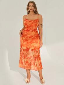 Auralis Plus Size Sleeveless Fitted Contrast Color Summer Dress - Multicolor - View 6