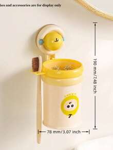 Zazumi Dopamine Color Cartoon Style Plastic Magnetic Toothbrush Cup Holder, Apple Sticker, Multi-Color Optional, Red Yellow Green Apple Sticker, Wall Without Drilling Installationwash Cup Toothbrush Holder, Bathroom Wash Set Hanger Rack Saves Space Suction Cup Design, Detachable Waterproof Multi-Functional Bathroom Storage Organizer, Home Dorm Travel Storage Organizer - multicolor - View 12
