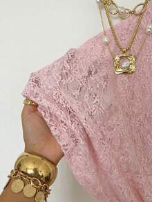 SHEIN EZwear Áo thun ngắn tay dáng cánh dơi dệt kim họa tiết Dopamine mùa hè (Nữ), thích hợp cho đi làm hàng ngày, hẹn hò, tụ họp, mùa thu/đông, Giáng sinh, Năm mới, Lễ Tạ ơn, tiệc tùng, đám cưới, bãi biển, lễ tốt nghiệp, thời trang, thanh lịch, thường ngày, đi chơi, hẹn hò, đặt chỗ, đi làm, sáng bóng, Ngày lễ tình nhân, sang trọng, kỳ nghỉ, thường ngày, Y2K, đi chơi, lễ tốt nghiệp và các dịp khác. - Hồng - Xem 7