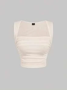 SHEIN MOD Set de 4 camisetas de tirantes con cuello de pico y pliegues en colores variados - Multicolor - Ver 6