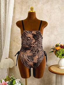 Slaydiva 2026 Spring/Summer Plus Size One-Piece Swimsuit, Leopard Print Sexy Minimalist Design For Women - Multicolor - View 7