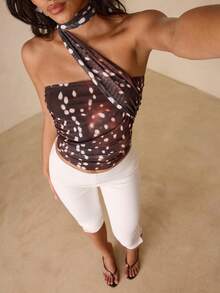Glamine Women's Fashionable Full Print Halter Top, Summer - Multicolor - View 7