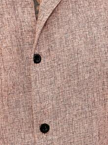 Manfinity Homme Áo sơ mi ngắn tay kẻ sọc bằng vải lanh Manfinity CasualCool dành cho nam, thích hợp mặc đi làm hàng ngày vào mùa hè. - Hồng - Xem 6