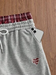 SWAVVY Men's Summer Casual Loose Shorts, Standard Size, Gray Color Block Waistband - Grey - View 4