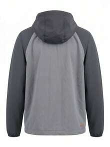 Nike Tech Men's Woven Full-Zip Windrunner Jacket Smoky Grey - SMOKE GREY/ANTHRACITE/BRIGHT CRIMSON - View 2