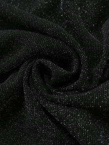 Franclia Vestido de coquetel elegante feminino preto liso, modelo 2026, com decote em V sexy e alças no pescoço, adornado com argola metálica. Ideal para festas noturnas, coquetéis, bares e para usar no dia a dia. - Preto - Ver 9