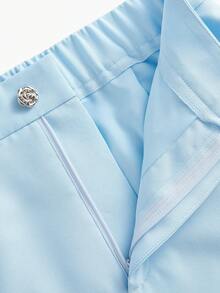 MOTF PREMIUM ELEGANT ROSE BUCKLE DECOR CASUAL SKIRT - Baby Blue - View 3