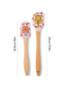 GARFIELD | SHEIN Bộ 1/2 dụng cụ cạo bánh bằng silicon hình , thìa vét kem, xẻng làm bánh, ý tưởng quà tặng. - Nhiều màu - Xem 3