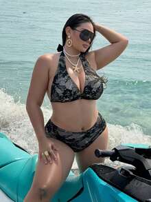 Swim SXY Bộ đồ bơi hai mảnh ren gợi cảm mới năm 2026, đồ bơi đi biển cho nữ. - màu đen - Xem 4