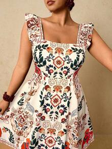 Travachic Plus Size Women's Backless Sexy Red Dress, Summer - Apricot - View 1