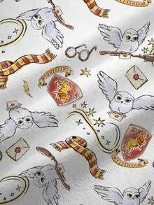HARRY POTTER X SHEIN Plus Size Women Cartoon Print Casual Versatile Daily Wear Short Sleeve T-Shirt - White - View 7