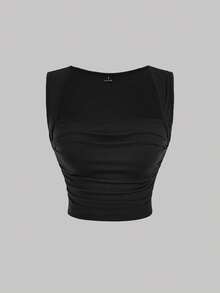 MOD Set de 4 camisetas de tirantes con cuello de pico y pliegues en colores variados - Multicolor 4 - Ver 9