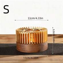 Aluminum Alloy Hollow Frame Tea Pot Warmer With Removable Wooden Base, Suitable For Heating Tea, Coffee, Milk, Food Both Indoors And Outdoors, Decorative Function Included - Multicolor - View 8