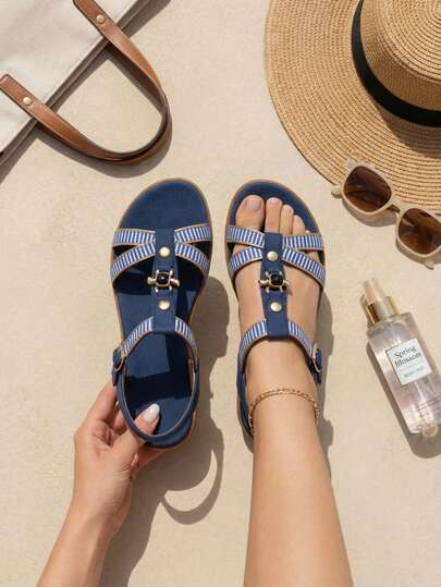 Sandalias de Moda para Mujer Diseño Elegante y Cómodo Antideslizante Verano Casual