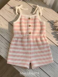 Cozy Pixies 女婴幼儿柔软针织条纹连体短裤 - 彩色 - 查看 1