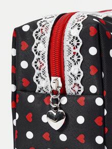 Betty Boop x SHEIN Black Betty Lady Love 波点蕾丝手拿包 - 黑色A - 查看 4