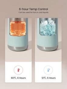 GLOWMODE Bình giữ nhiệt Summer Sips 25 OZ bằng thép không gỉ, nắp đậy một chạm tiện dụng, thích hợp mang theo hàng ngày, khi tập luyện hoặc du lịch. - Màu xanh Bạc hà - Xem 2