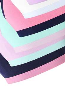 6pcs/Set Girls' Solid Color Minimalist Camisole Bra And Boyshort Panty Underwear Set - Multicolor - View 7