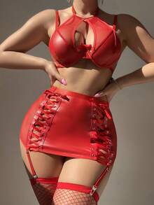 4pcs Women's Sexy Lingerie Set - Red - View 4