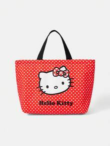 HELLO KITTY AND FRIENDS | SHEIN 1. 时尚、甜美、趣味卡通印花午餐包，便携式午餐包，保温午餐盒，便当包，晚餐保温包，加厚可爱学生午餐水果包，女士午餐盒，学校旅行保温午餐包，防水保温午餐包，多功能包，冷藏包 - 紅色 - 查看 3