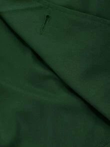 SHEIN MOD Women's Solid Color Lapel NeckDouble-Breasted Jacket And Wide-Leg Pants Elegant Suit Set - Dark Green - View 10