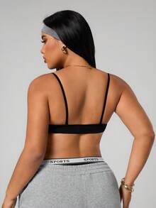 Slayform Women's Solid Color Everyday Fitness Sports Bra - Black - View 2