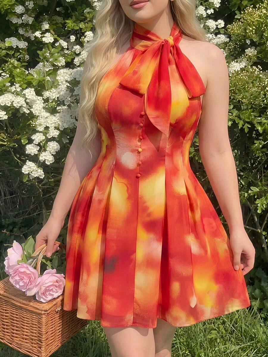 SHEIN MOD 大码女式夏季度假扎染收腰短裙,春夏装,女士嘉年华服装,女士海滩度假装,婚礼宾客礼服,复古风,约会装,生日礼服,热带风情连衣裙,派对礼服,露台休闲装,夏季连衣裙,女士复古连衣裙,夏季服装连衣裙,女士春季连衣裙,女士连衣裙,Y2K连衣裙,Y2K夏季连衣裙,吊带连衣裙,美学连衣裙,女士春季连衣裙,油画风格连衣裙,女士夏季派对连衣裙,女士野餐连衣裙 - 彩色 - 查看 1