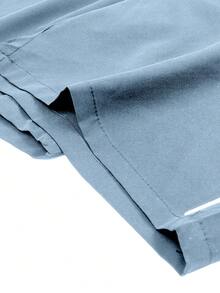 Manfinity Homme Quần short nam cạp chun, kiểu dáng thường ngày, đa năng, có dây rút. - Xanh lá cây Mù sương - Xem 4