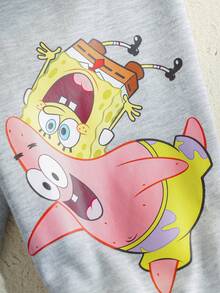 SpongeBob SquarePants | SHEIN 男婴休闲圆领短袖T恤和裤子套装 - 彩色 - 查看 7