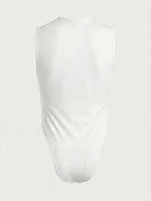 FeverCity Men's Sexy Mesh Patchwork Jumpsuit - White - View 8