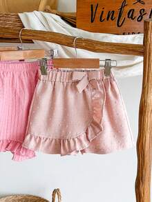 Vintaside Kids Babygirl Girls' Summer Fashion Versatile Stylish Ruffled Hem Skirt, Suitable For Vacation And Gatherings With Friends - Khaki - View 7