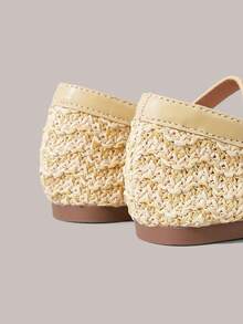 Styleloop 女士编织带平底凉鞋，度假风波西米亚复古美式西部音乐节派对休闲一脚蹬鞋，玛丽珍鞋款，适合度假季、春夏季穿着 - 紫紅色 - 查看 4