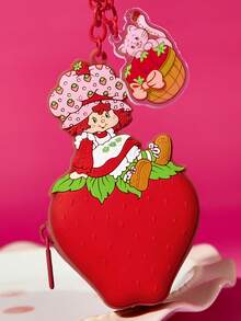 Strawberry Shortcake X SHEIN Cute Strawberry Silicone Money Clip Keychain, Convenient To Carry - Red - View 12